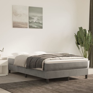 vidaXL, vidaXL Boxspringbett mit Matratze Hellgrau 120x200 cm Samt
