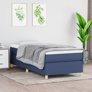 vidaXL, vidaXL Boxspringbett mit Matratze Blau 80x200 cm Stoff