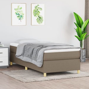 vidaXL, vidaXL Boxspringbett mit Matratze Taupe 90x200 cm Stoff, vidaXL Boxspringbett mit Matratze Taupe 90x200 cm Stoff