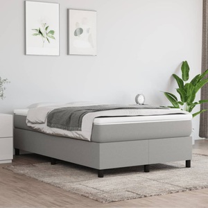 vidaXL, vidaXL Boxspringbett mit Matratze Hellgrau 120x200 cm Stoff