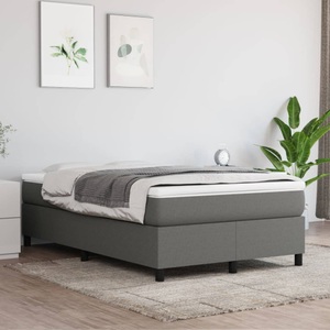vidaXL, vidaXL Boxspringbett mit Matratze Dunkelgrau 120x200 cm Stoff