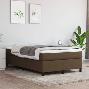 vidaXL, vidaXL Boxspringbett mit Matratze Dunkelbraun 120x200 cm Stoff, vidaXL Boxspringbett mit Matratze Dunkelbraun 120x200 cm Stoff