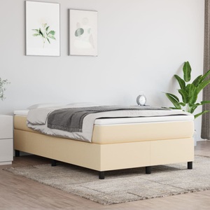 vidaXL, vidaXL Boxspringbett mit Matratze Creme 120x200 cm Stoff