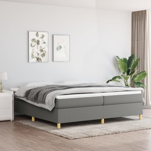 vidaXL, vidaXL Boxspringbett mit Matratze Dunkelgrau 200x200 cm Stoff, vidaXL Boxspringbett mit Matratze Dunkelgrau 200x200 cm Stoff