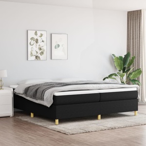 vidaXL, vidaXL Boxspringbett mit Matratze Schwarz 200x200 cm Stoff