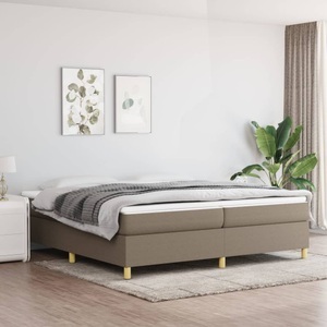 vidaXL, vidaXL Boxspringbett mit Matratze Taupe 200x200 cm Stoff, 