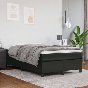 vidaXL, vidaXL Boxspringbett mit Matratze Schwarz 120x200 cm Kunstleder