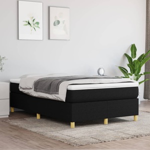 vidaXL, vidaXL Boxspringbett mit Matratze Schwarz 120x200 cm Stoff