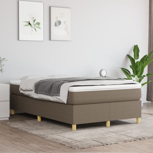 vidaXL, vidaXL Boxspringbett mit Matratze Taupe 120x200 cm Stoff