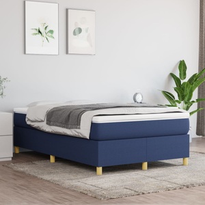 vidaXL, vidaXL Boxspringbett mit Matratze Blau 120x200 cm Stoff