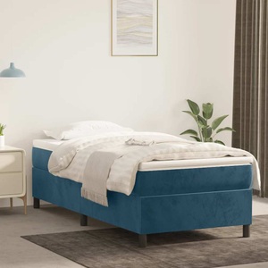 vidaXL, vidaXL Boxspringbett mit Matratze Dunkelblau 90x190 cm Samt