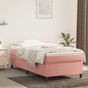 vidaXL, vidaXL Boxspringbett mit Matratze Rosa 90x200 cm Samt