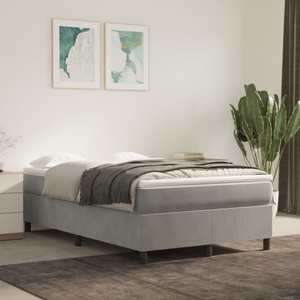vidaXL, vidaXL Boxspringbett mit Matratze Hellgrau 120x200 cm Samt