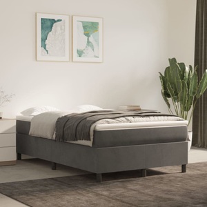 vidaXL, vidaXL Boxspringbett mit Matratze Dunkelgrau 120x200 cm Samt