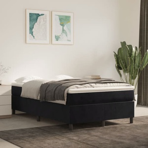 vidaXL, vidaXL Boxspringbett mit Matratze Schwarz 120x200 cm Samt