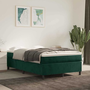vidaXL, vidaXL Boxspringbett mit Matratze Dunkelgrün 120x200 cm Samt