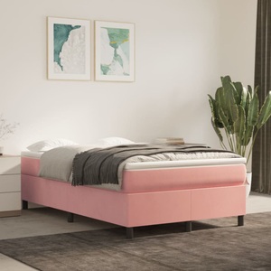 vidaXL, vidaXL Boxspringbett mit Matratze Rosa 120x200 cm Samt