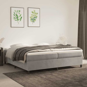 vidaXL, vidaXL Boxspringbett mit Matratze Hellgrau 200x200 cm Samt