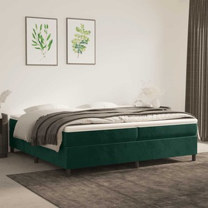 vidaXL, vidaXL Boxspringbett mit Matratze Dunkelgrün 200x200 cm Samt