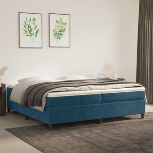 vidaXL, vidaXL Boxspringbett mit Matratze Dunkelblau 200x200 cm Samt