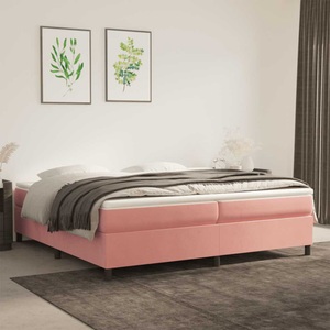 vidaXL, vidaXL Boxspringbett mit Matratze Rosa 200x200 cm Samt