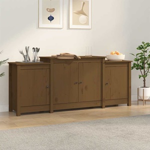 vidaXL, vidaXL Sideboard Honigbraun 164x37x68 cm Massivholz Kiefer
