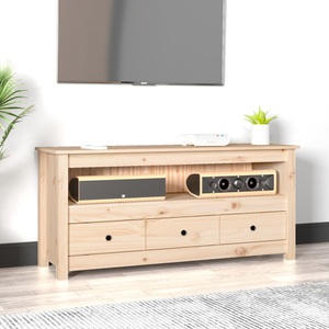vidaXL, vidaXL TV-Schrank 114x35x52 cm Massivholz Kiefer, vidaXL TV-Schrank 114x35x52 cm Massivholz Kiefer