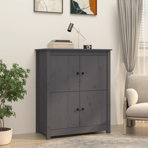 vidaXL, vidaXL Sideboard Grau 83x41,5x100 cm Massivholz Kiefer, vidaXL Sideboard Grau 83x41,5x100 cm Massivholz Kiefer