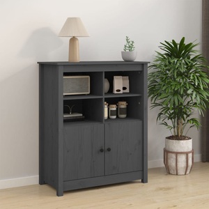 vidaXL, vidaXL Sideboard Grau 83x41,5x100 cm Massivholz Kiefer, vidaXL Sideboard Grau 83x41,5x100 cm Massivholz Kiefer