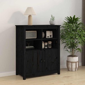 vidaXL, vidaXL Sideboard Schwarz 83x41,5x100 cm Massivholz Kiefer