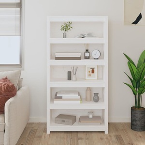 vidaXL, vidaXL Bücherregal Weiß 80x35x154 cm Massivholz Kiefer