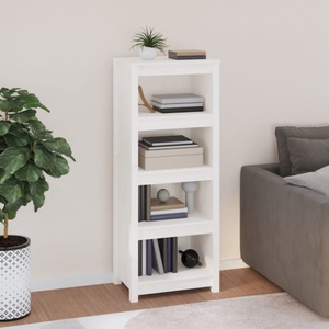 vidaXL, vidaXL Bücherregal Weiß 50x35x125,5 cm Massivholz Kiefer