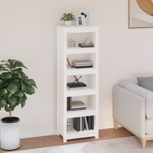vidaXL, vidaXL Bücherregal Weiß 50x35x154 cm Massivholz Kiefer