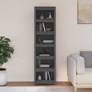 vidaXL, vidaXL Bücherregal Grau 50x35x183 cm Massivholz Kiefer
