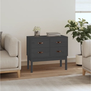 vidaXL, vidaXL Konsolenschrank Grau 90x40x78 cm Massivholz Kiefer, vidaXL Konsolenschrank Grau 90x40x78 cm Massivholz Kiefer