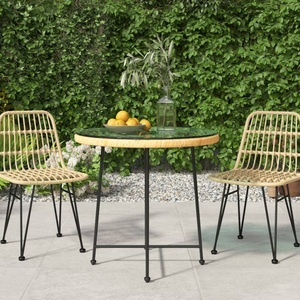 vidaXL, vidaXL Esstisch Ø80 cm Hartglas und Stahl