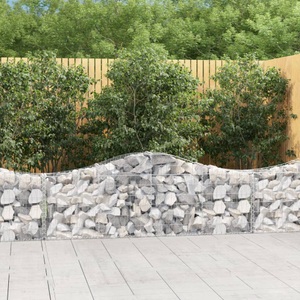 vidaXL, vidaXL Gabionen mit Hochbogen 4 Stk. 200x30x60/80 cm Verzinktes Eisen, 