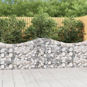 vidaXL, vidaXL Gabionen mit Hochbogen 8 Stk. 200x30x80/100 cm Verzinktes Eisen, 