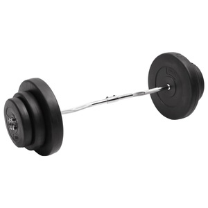 vidaXL, vidaXL Curlstange mit Gewichten 60 kg