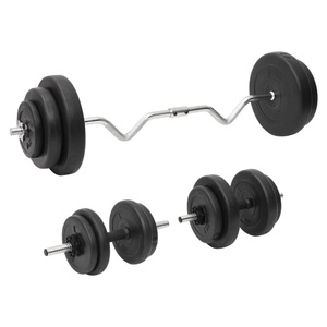 vidaXL, vidaXL Curlhantel und Kurzhantel mit Gewichten 60 kg