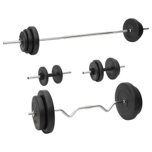 vidaXL, vidaXL Langhantel und Kurzhantel mit Gewichten 90 kg, vidaXL Langhantel und Kurzhantel mit Gewichten 90 kg