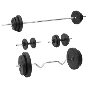 vidaXL, vidaXL Langhantel und Kurzhantel mit Gewichten 90 kg