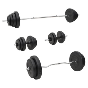 vidaXL, vidaXL Langhantel und Kurzhantel mit Gewichten 120 kg