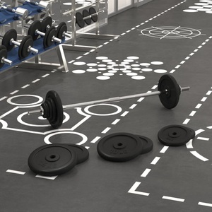 vidaXL, vidaXL Langhantel mit Gewichten 90 kg, vidaXL Langhantel mit Hantelscheiben 90 kg Gusseisen