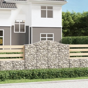 vidaXL, vidaXL Gabionen mit Hochbogen 6 Stk. 200x30x140/160cm Verzinktes Eisen, 