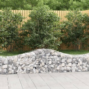 vidaXL, vidaXL Gabionen mit Hochbogen 9 Stk. 200x50x40/60 cm Verzinktes Eisen, 