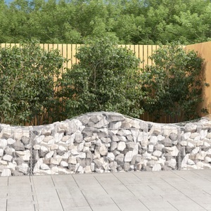 vidaXL, vidaXL Gabionen mit Hochbogen 15 Stk. 200x50x60/80 cm Verzinktes Eisen, 