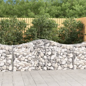 vidaXL, vidaXL Gabionen mit Hochbogen 5 Stk. 200x50x80/100 cm Verzinktes Eisen, vidaXL Gabionen mit Hochbogen 5 Stk. 200x50x80/100 cm Verzinktes Eisen