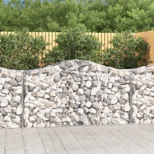 vidaXL, vidaXL Gabionen mit Hochbogen 9 Stk. 200x50x100/120cm Verzinktes Eisen, 