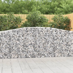 vidaXL, vidaXL Gabionen mit Hochbogen 3 Stk. 400x30x100/120cm Verzinktes Eisen, 